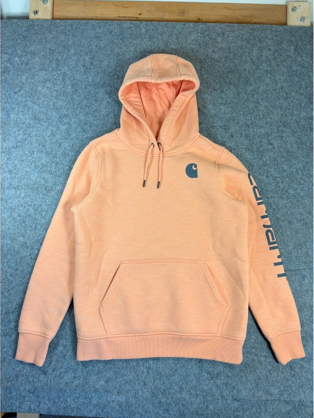 Carhartt peach spellout hoodie womens medium